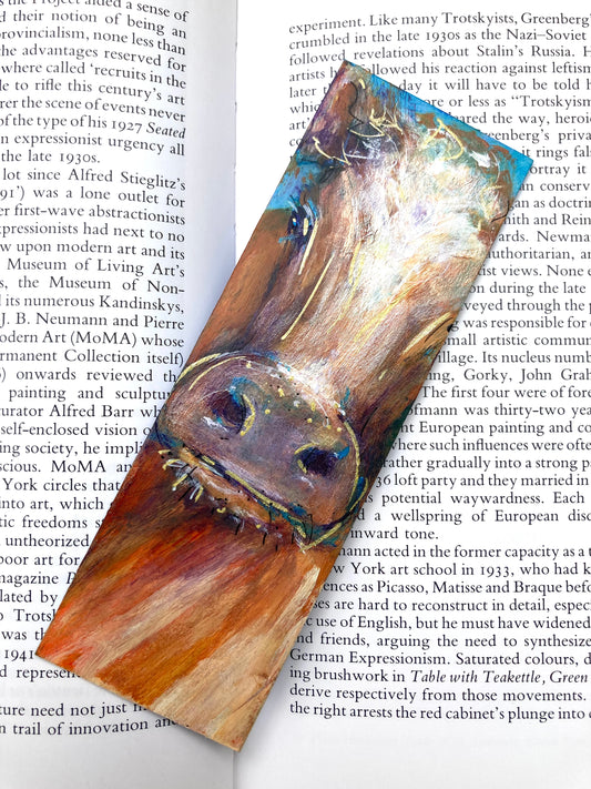 Cow Bookmark hand painted