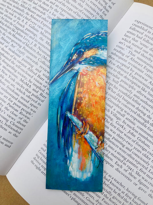 Kingfisher Bookmark hand painted