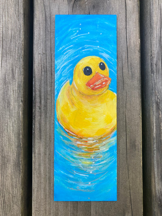 Rubber Ducky (A) Bookmark hand painted