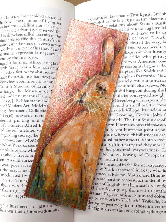 Hare Bookmark hand painted