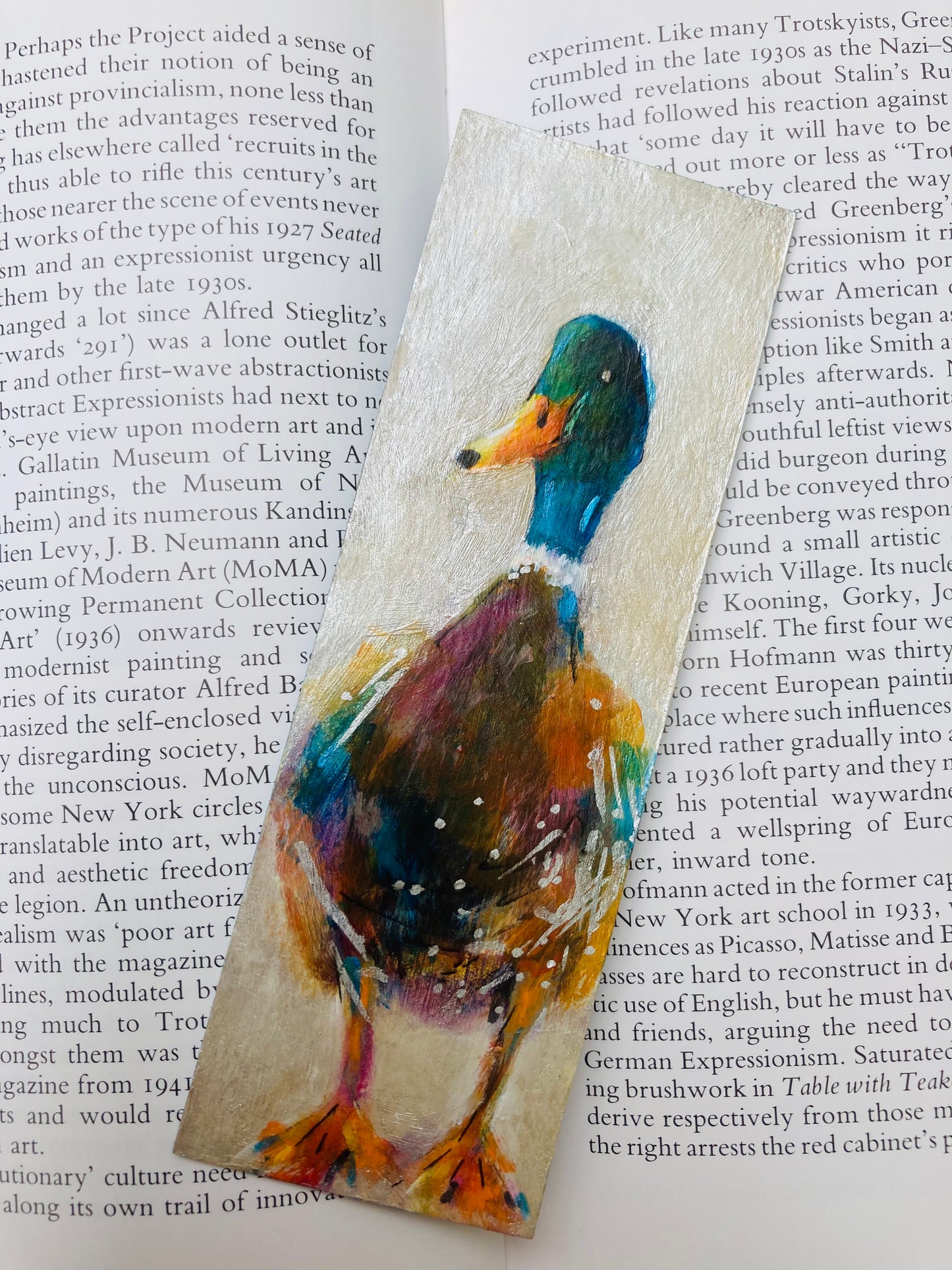 Duck Bookmark hand painted