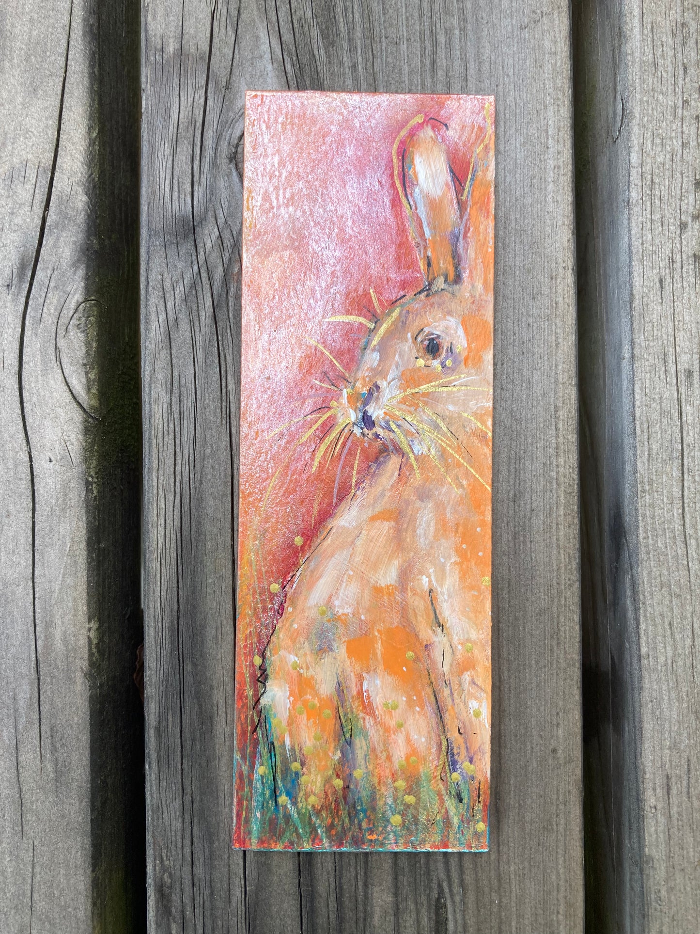 Hare Bookmark hand painted