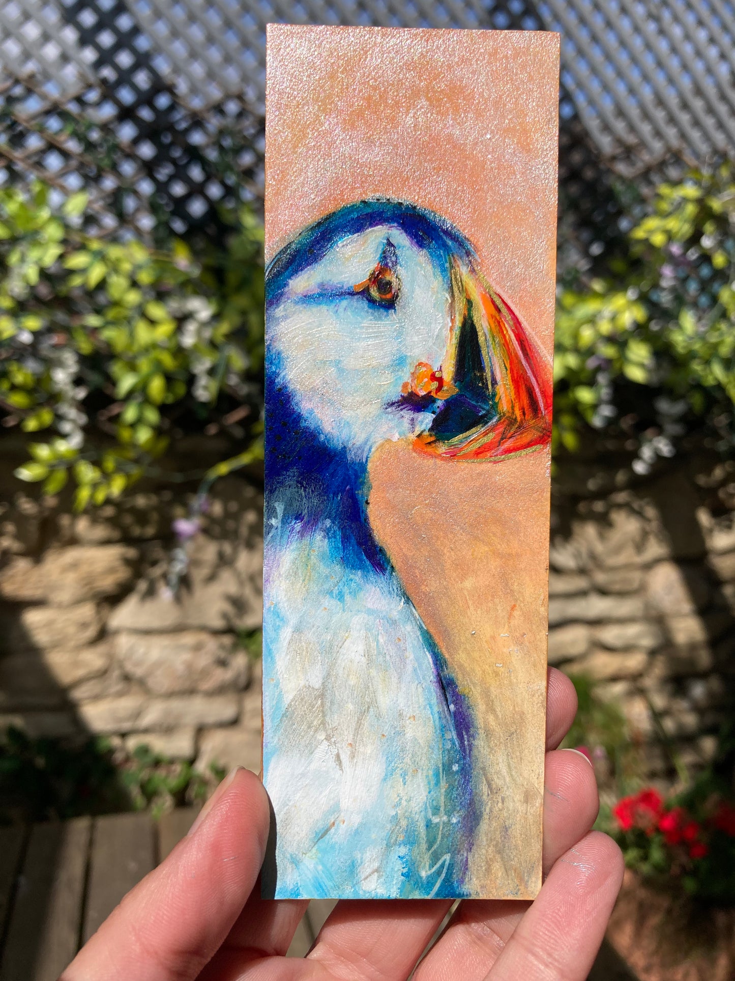 PUFFIN Bookmark- Handmade