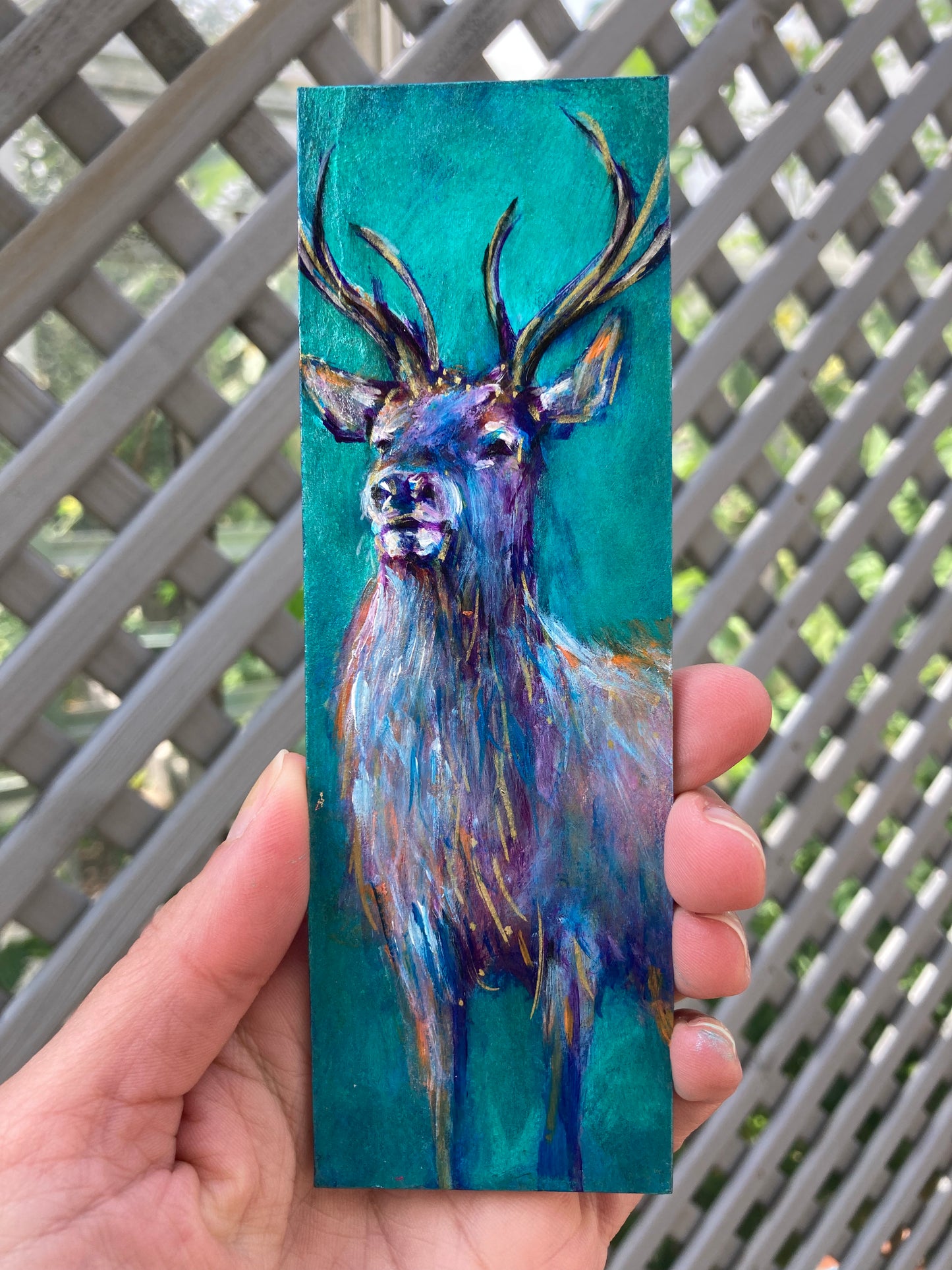 Green Stag Bookmark- Handmade