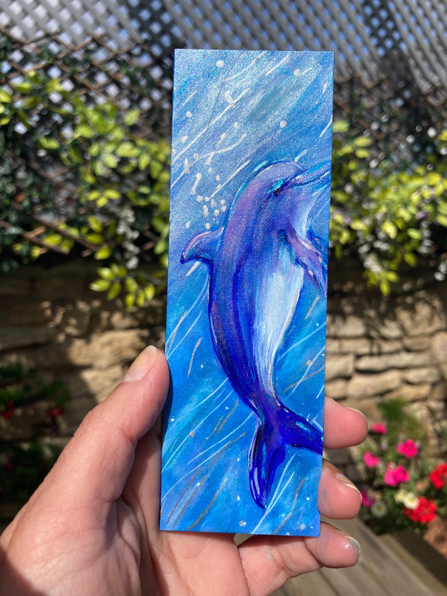 Dolphin Bookmark hand painted