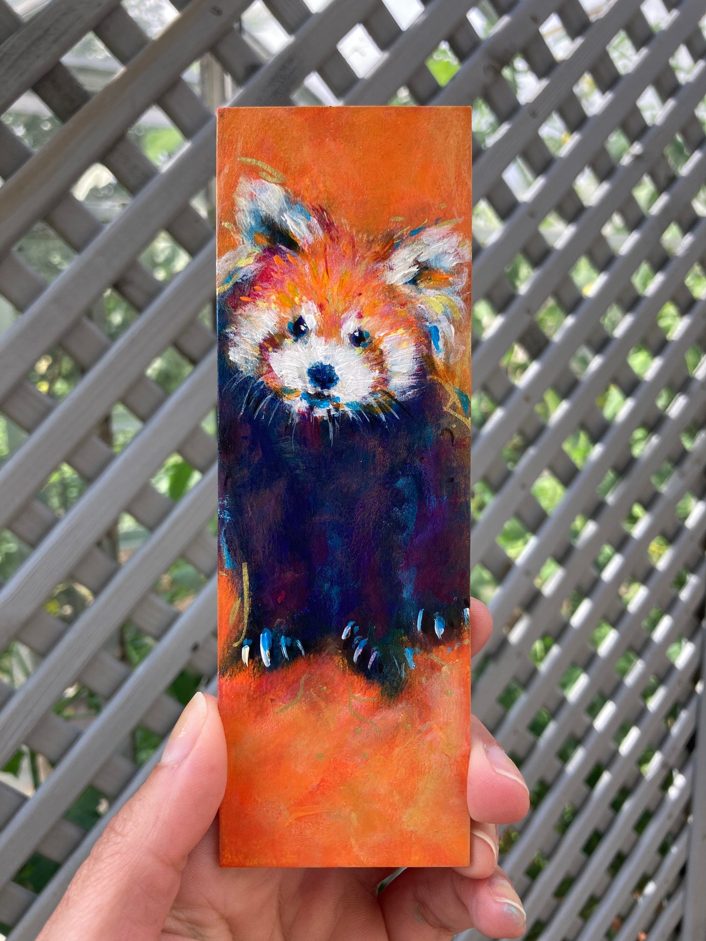 Red panda Bookmark hand painted