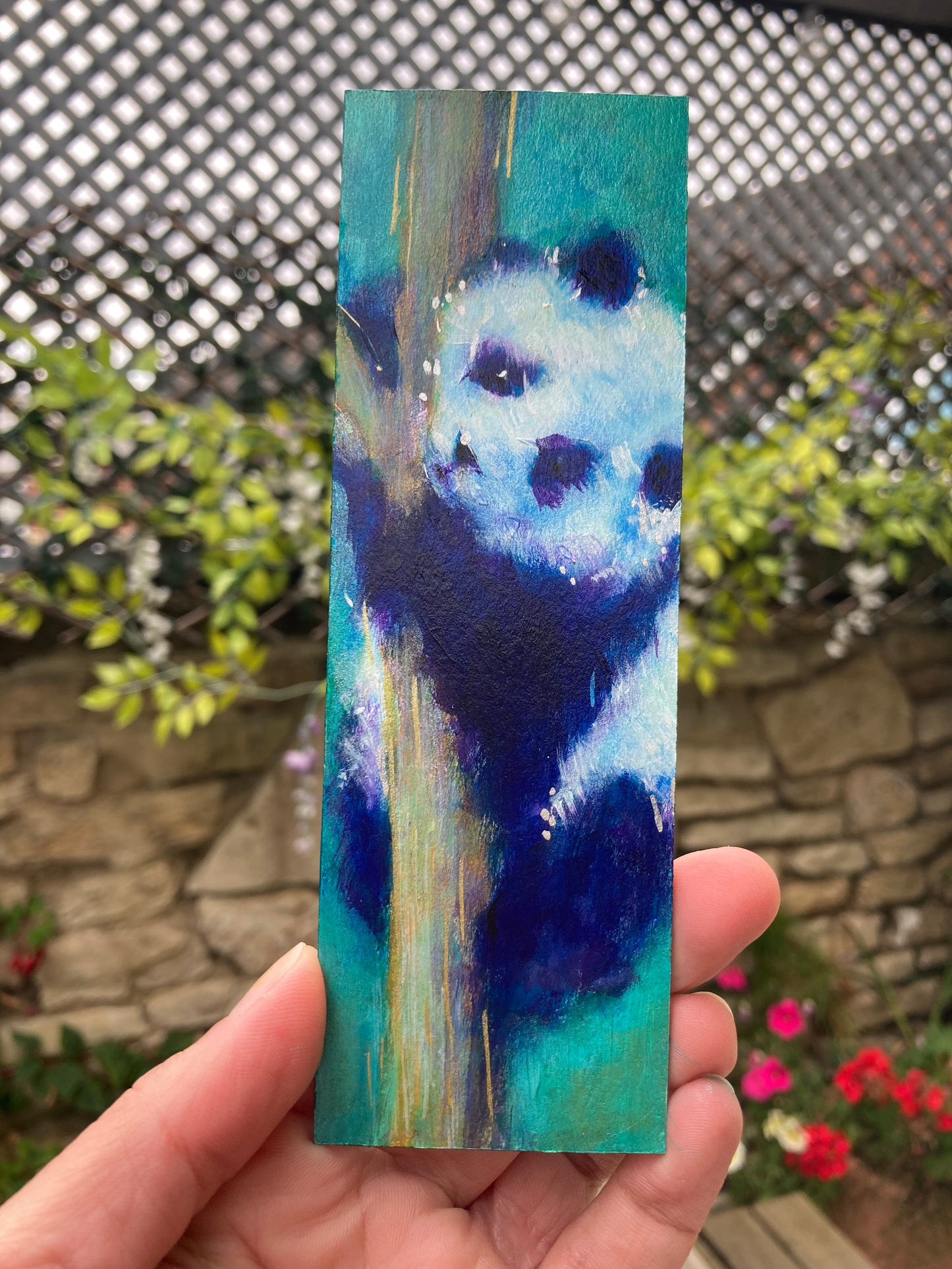 Panda Bookmark hand painted