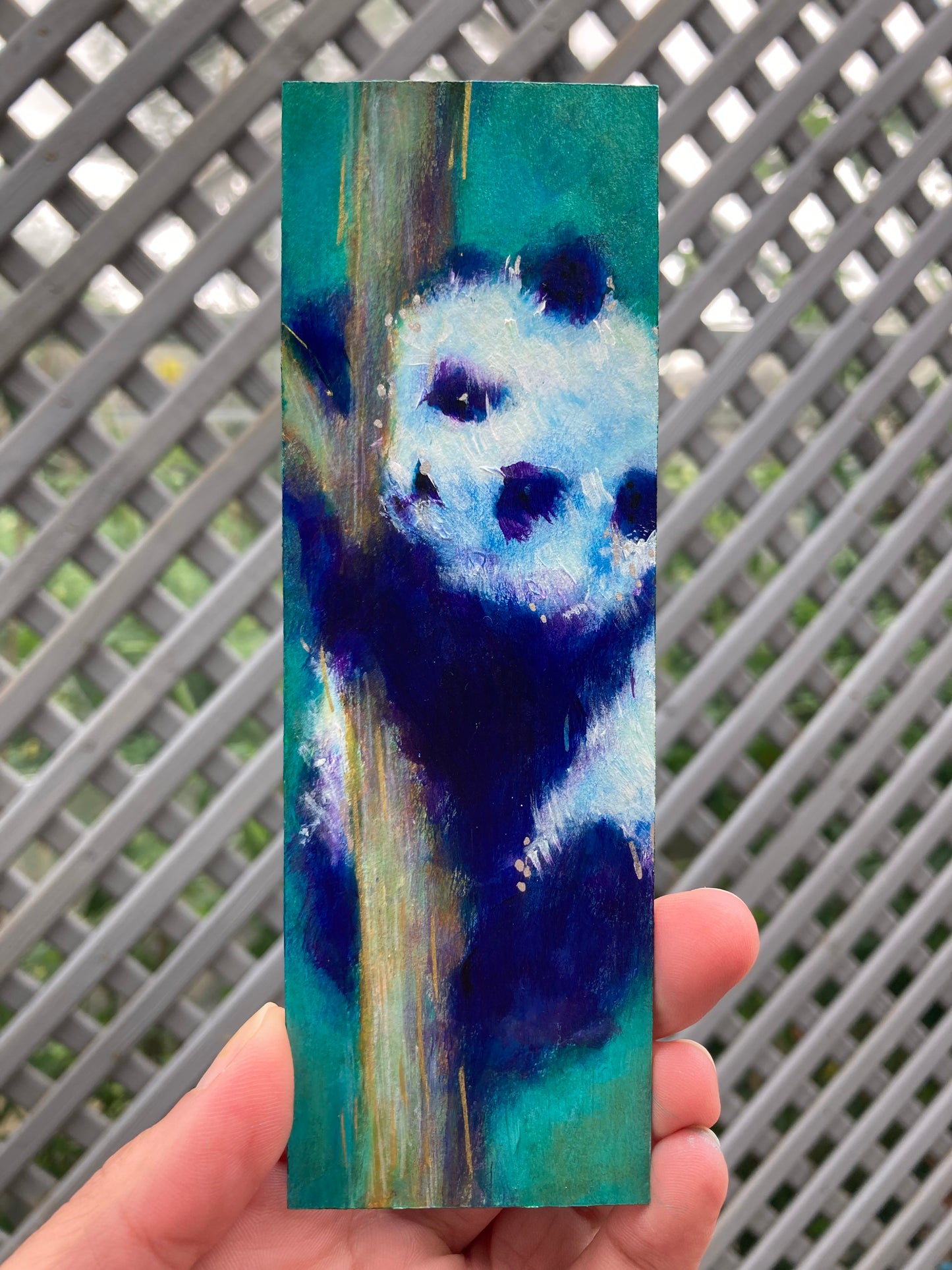 Panda Bookmark hand painted