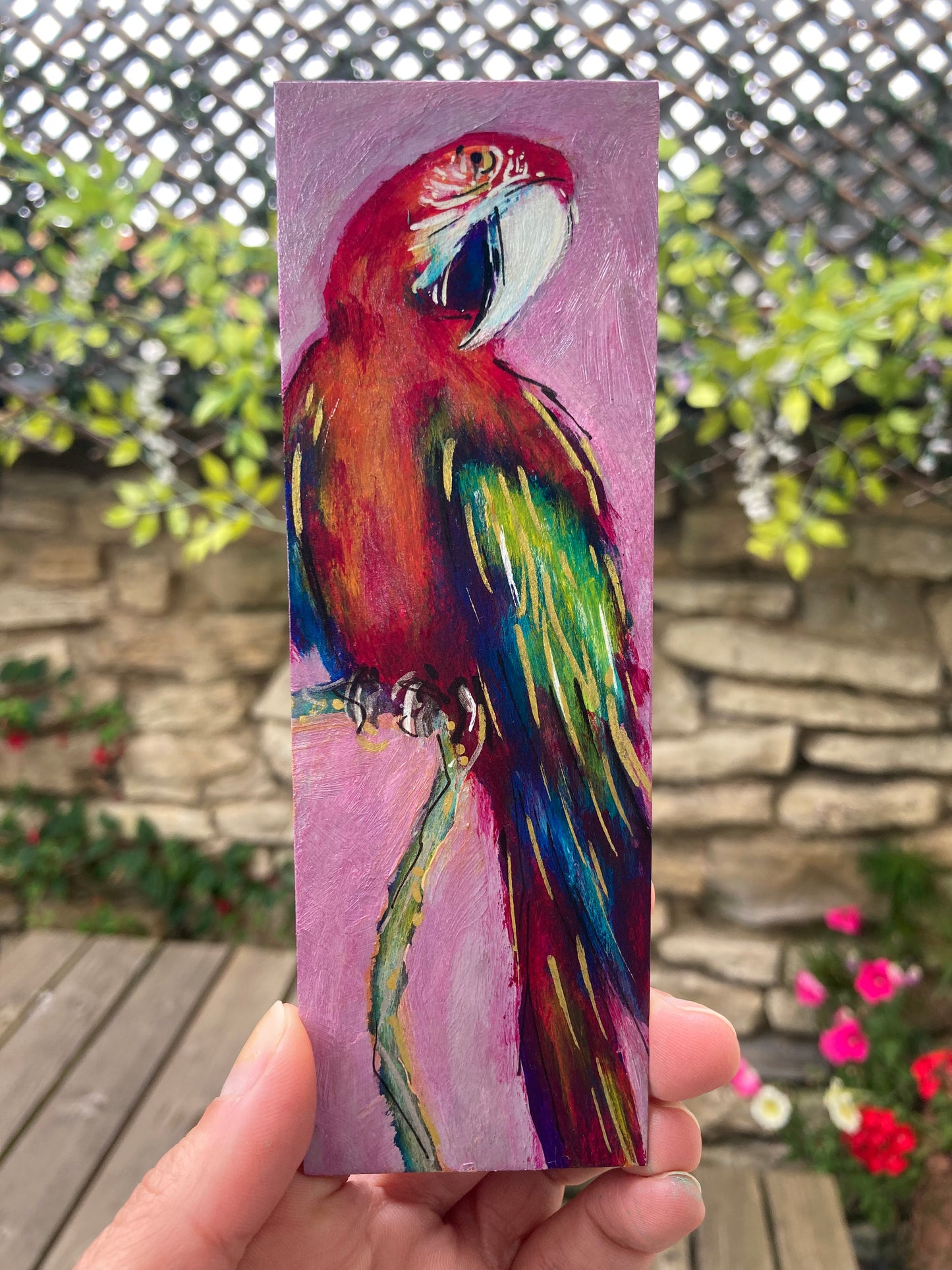 Parrot Bookmark- Handmade