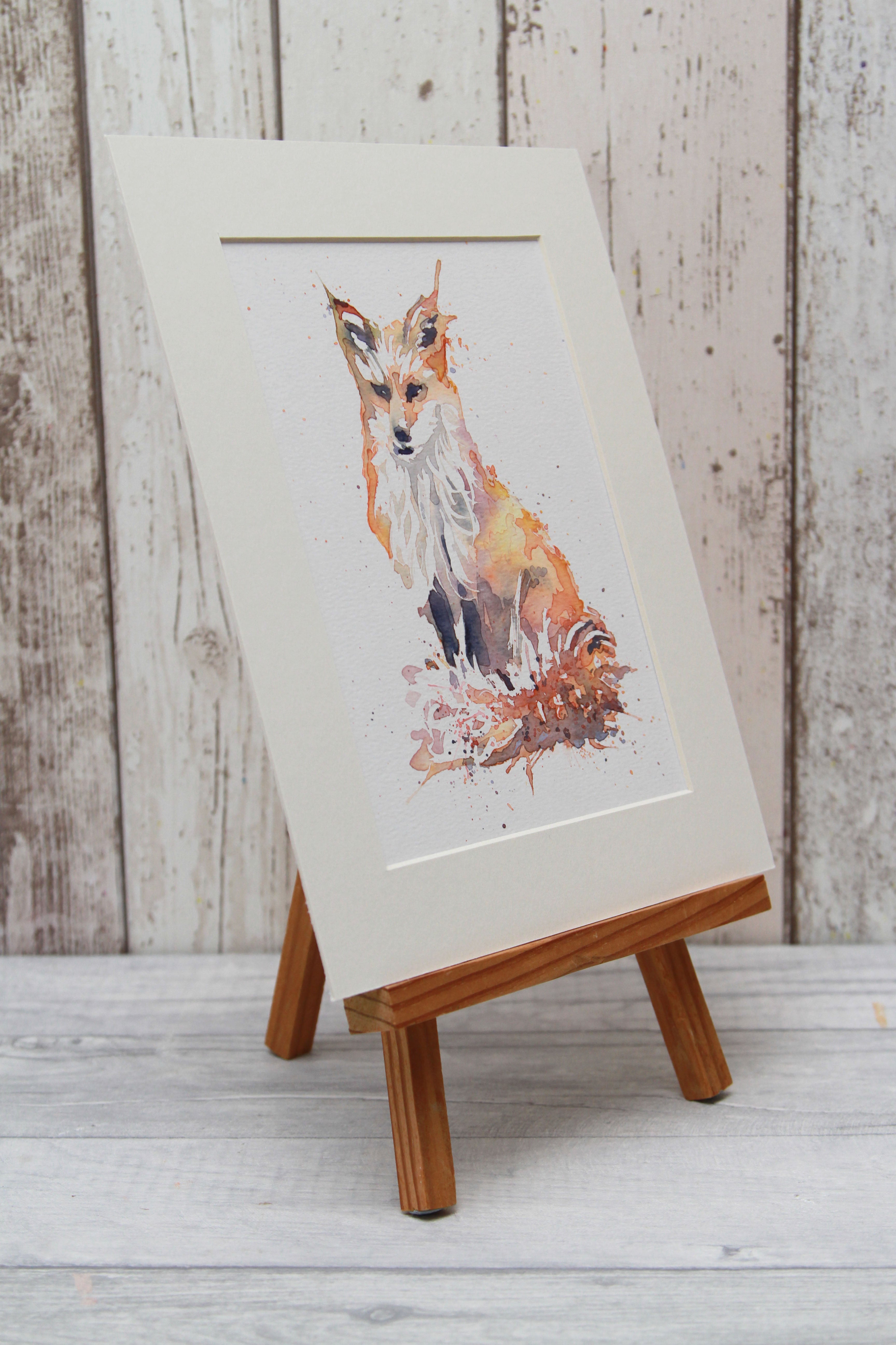 SALE good PRICE Original Fox Watercolor Painting