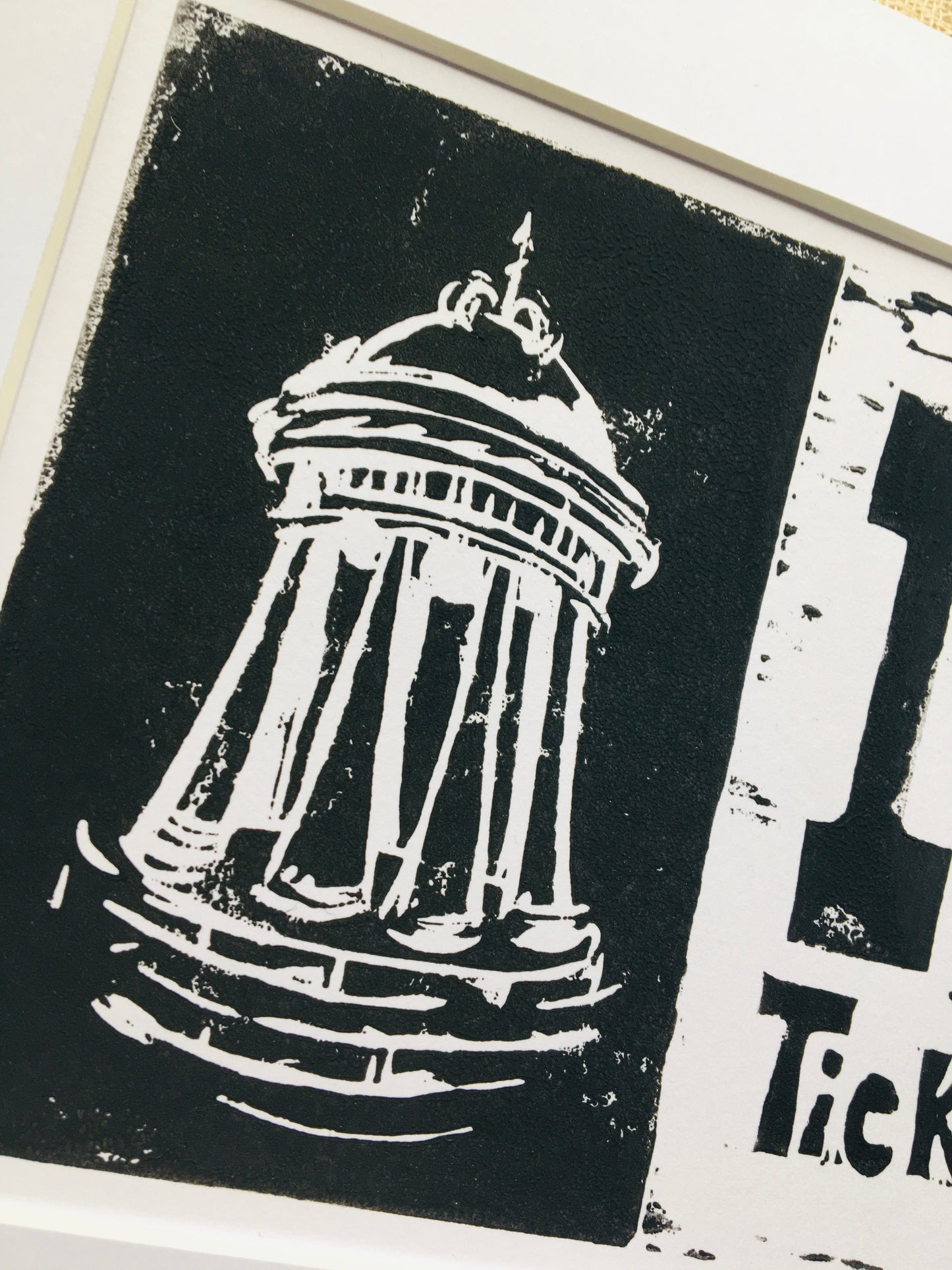 I LOVE Tickhill 8x6 LINO print